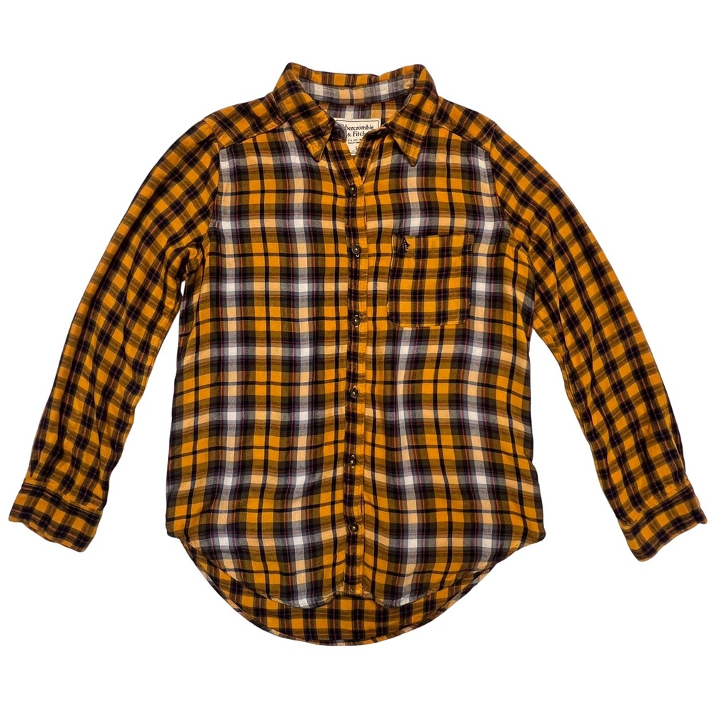 Abercrombie Fitch Womens Casual Cabincore Plaid Viscose Button Down Shirt Size S